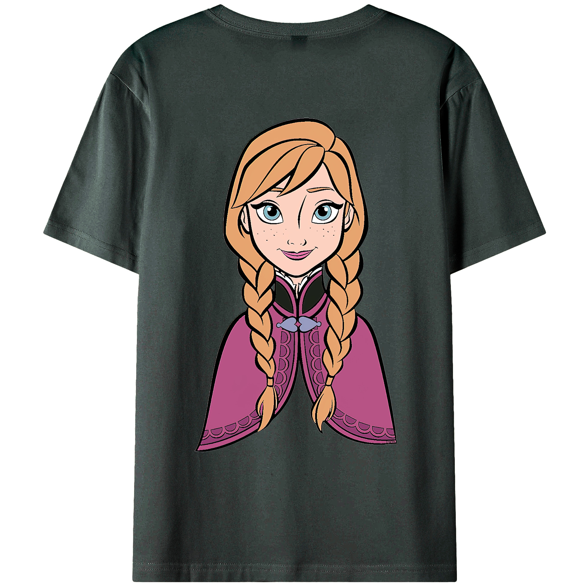 （画像用） アナと雪の女王 アンナ エルサ Frozen Anna Elsa 綿100％ メンズ半袖Tシャツ（バックプリント） 通気性